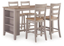 Load image into Gallery viewer, Harperfeld - 5 Pc. - Dining Table And 4 Barstools - Natural / Gray
