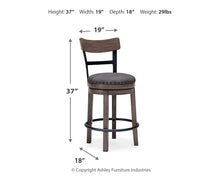 Load image into Gallery viewer, Caitbrook - UPH Swivel Barstool  - Gray
