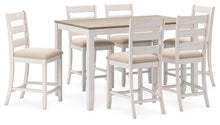 Load image into Gallery viewer, Skempton - Counter Height Dining Table and Bar Stools (Set of 7) - White / Light Brown
