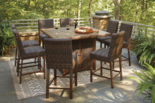 Load image into Gallery viewer, Paradise Trail - Square Bar Table w/Fire Pit - Medium Brown
