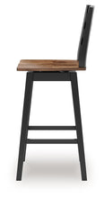 Load image into Gallery viewer, Wildenauer - Tall Swivel Barstool (Set of 2) - Brown / Black
