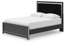 Load image into Gallery viewer, Zuraleus - 4 Pc. - Queen Upholstered Bed With Roll Slats, Dresser, Mirror And Nightstand - Black
