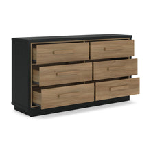 Load image into Gallery viewer, Kozmour - Six Drawer Dresser - Black / Brown
