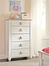 Load image into Gallery viewer, Willowton - Five Drawer Chest - Brown / Beige / White
