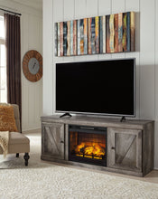 Load image into Gallery viewer, Wynnlow - TV Stand With Faux Firebrick Fireplace Insert - Gray
