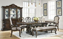 Load image into Gallery viewer, Maylee - 11 Pc. - Dining Extension Table, 4 Side Chairs, 2 Arm Chairs, Storage Bench, Buffet And Hutch - Dark Brown

