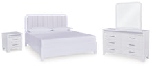 Load image into Gallery viewer, Jarlee - 4 Pc. - King Panel Bed, Dresser, Mirror And Nightstand - White
