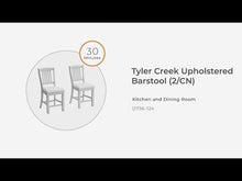 Load and play video in Gallery viewer, Tyler Creek - Upholstered Barstool (Set of 2) - Black / Grayish Brown
