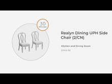 Load and play video in Gallery viewer, Realyn - Dining UPH Side Chair (Set of 2) - Ribbonback - Chipped White
