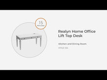 Load and play video in Gallery viewer, Realyn - Home Office Lift Top Desk - White / Brown
