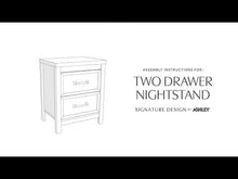 Load and play video in Gallery viewer, Kerisden - Two Drawer Night Stand - White / Brown
