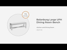 Load and play video in Gallery viewer, Bolanburg - Large UPH Dining Room Bench - Beige
