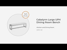 Load and play video in Gallery viewer, Cabalynn - Large Uph Dining Room Bench - Oatmeal / Light Brown

