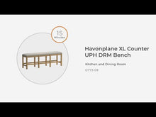 Load and play video in Gallery viewer, Havonplane - XL Counter Height Upholstered Dining Bench - Brown
