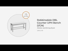 Load and play video in Gallery viewer, Robbinsdale - Dbl Counter Height Upholstered Dining Bench - Antique White
