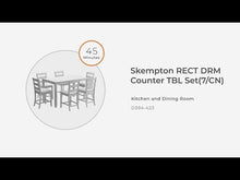 Load and play video in Gallery viewer, Skempton - Counter Height Dining Table and Bar Stools (Set of 7) - White / Light Brown
