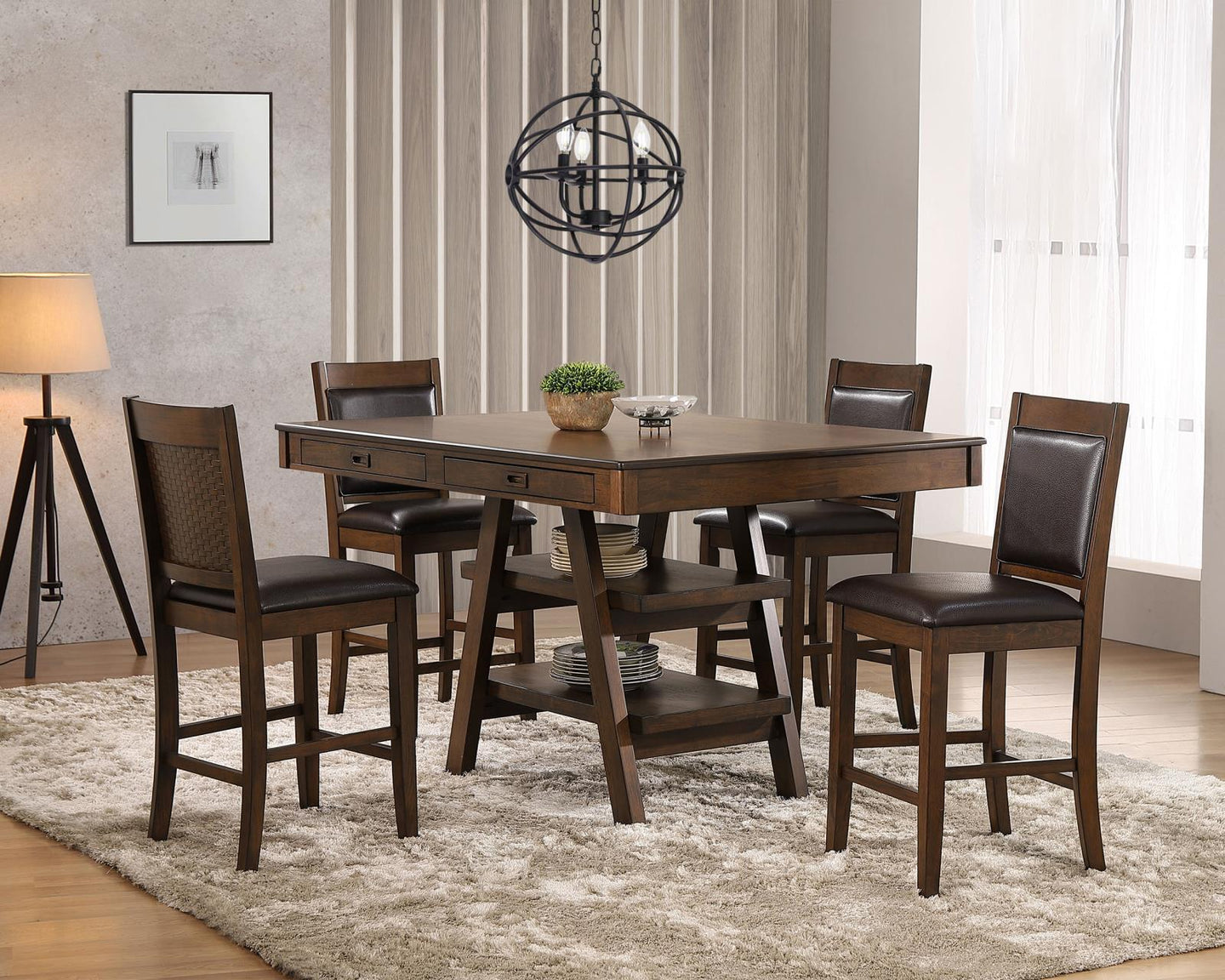 DEWEY COUNTER HEIGHT TABLE 5 PC SET 115208-S5