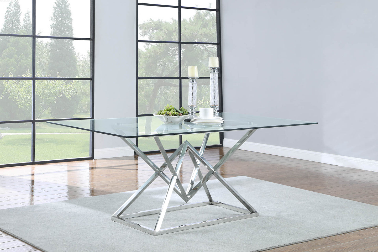 RECT GLASS DINING TABLE 109451