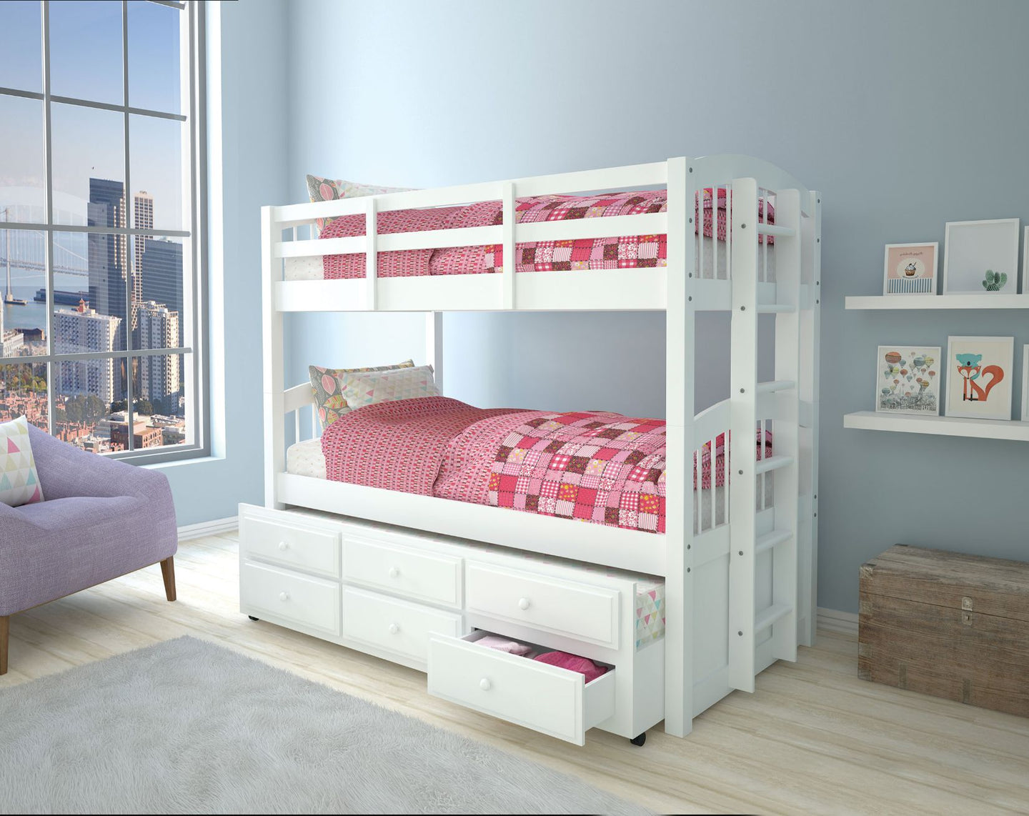 Micah Twin/Twin Bunk Bed & Trundle