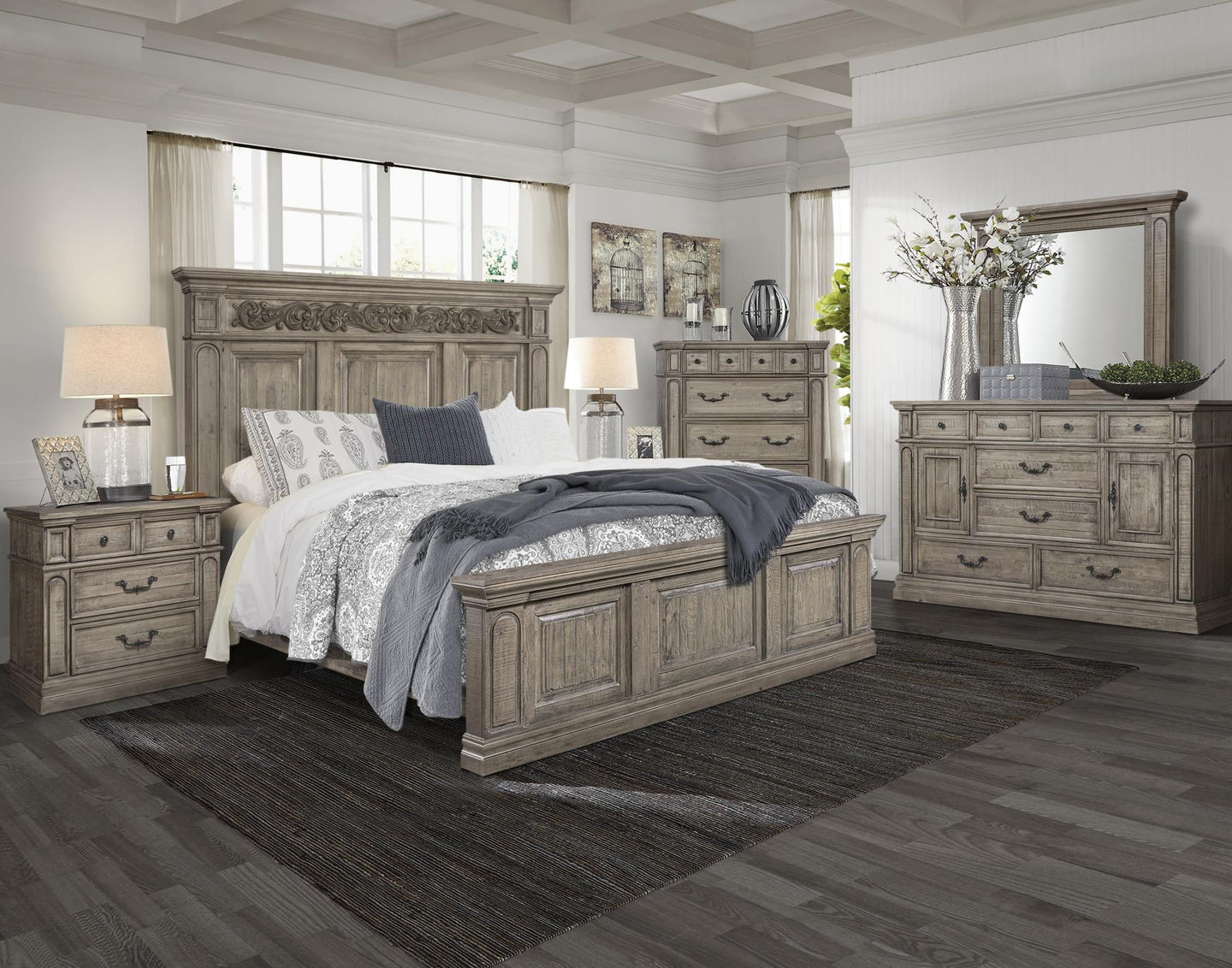 Salamanca 5 PC (King Bed, Dresser, Mirror, Nightstand, Chest)