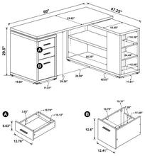 Load image into Gallery viewer, YVETTE L-SHAPE OFFICE DESK 800517
