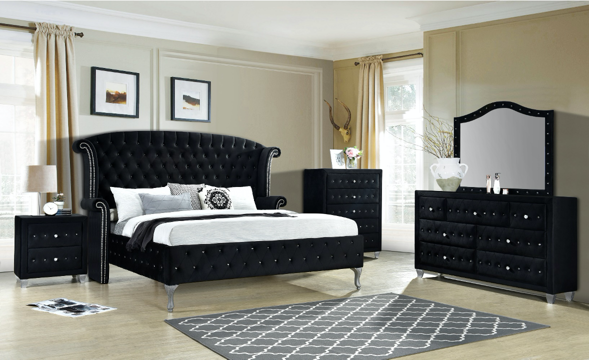 Black Dana King 3 PC Black (K Bed, DR, MR)