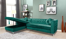 Load image into Gallery viewer, Sophie 2PC Green Velvet Sectional W/Storage
