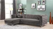 Load image into Gallery viewer, Sophie 2PC Grey Velvet Sectional W/Storage
