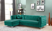 Load image into Gallery viewer, Sophie 2PC Green Velvet Sectional W/Storage
