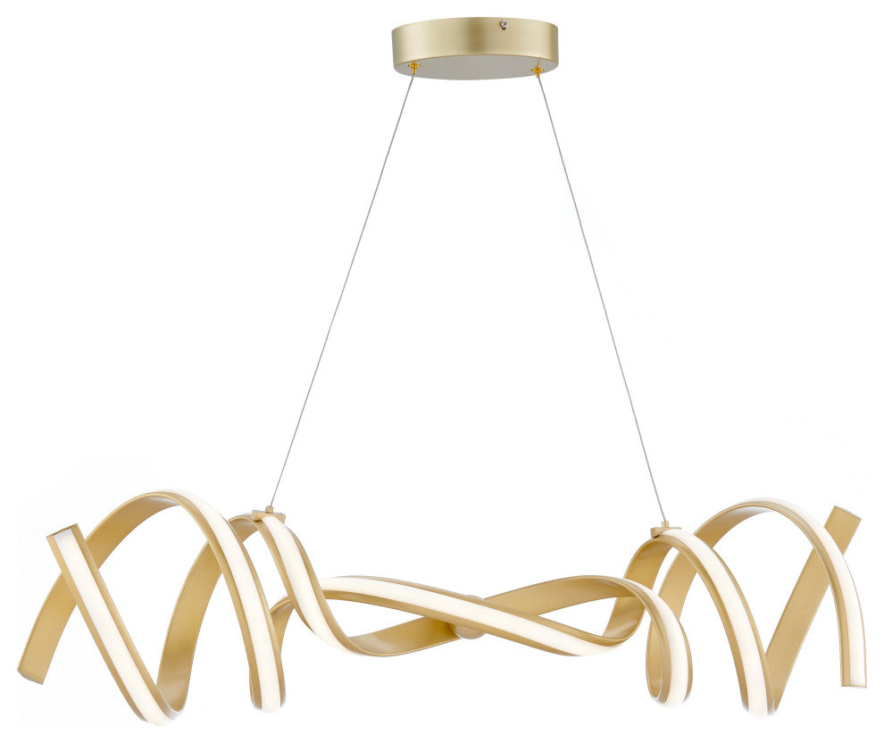 Munich LED Horizontal Chandelier // Chrome // Black // Gold, Gold