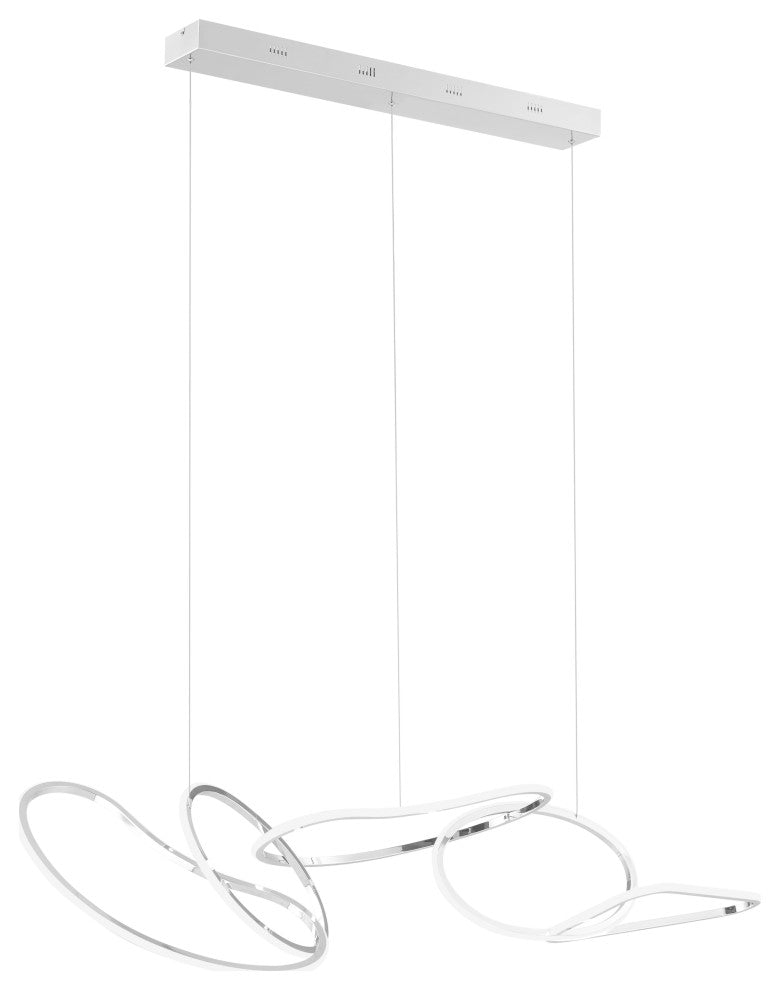 Finesse Decor Seoul LED Hoops Rectangular Chandelier // Chrome