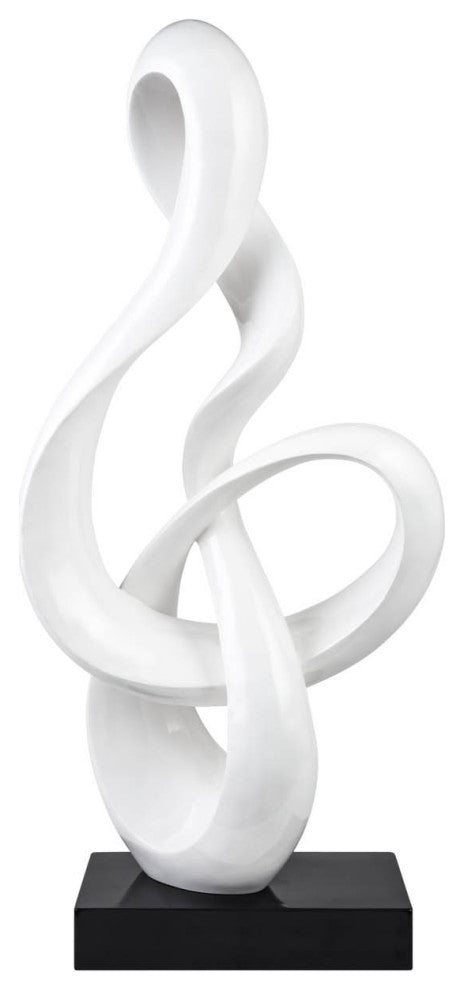 Abstract Fire Resin Sculpture, White, Small