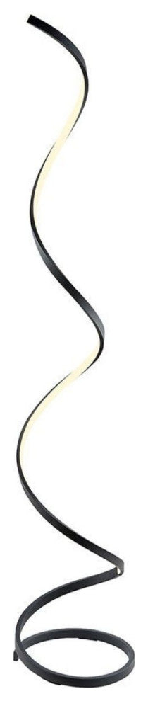 Finesse Decor Modern Spiral LED Floor Lamp, Black