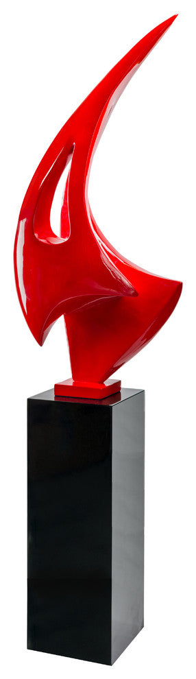 Sail Floor Sculpture With Black Stand, 70