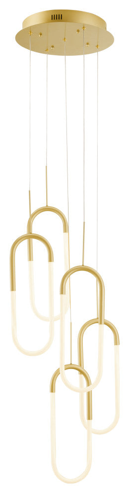 LED Five Clips Chandelier, Sandy Gold