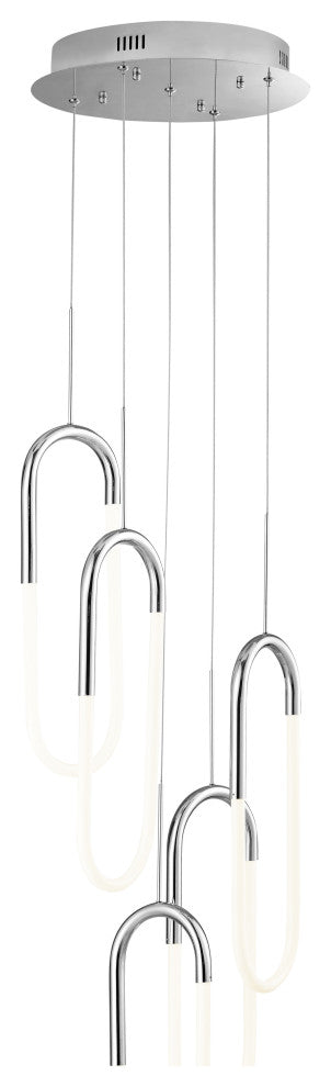 LED Five Clips Chandelier, Chrome