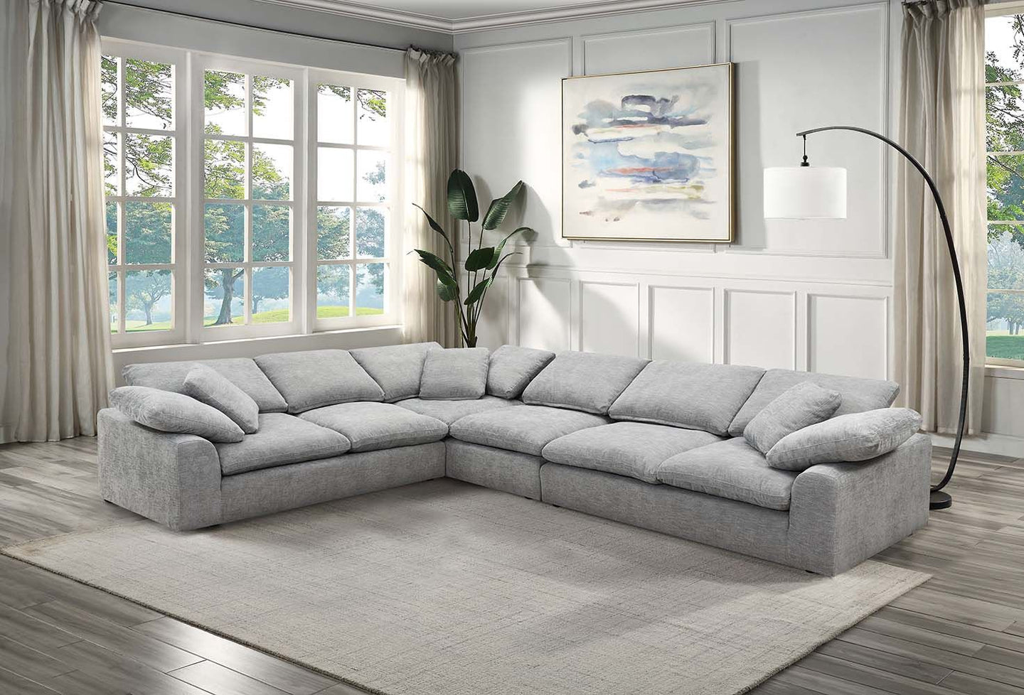 Linen Sectional Sofa CD-197812